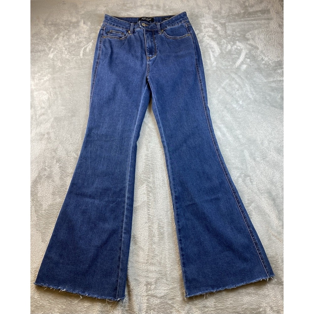 Judy Blue Jeans Women's Super Flare Fit Raw Hem 9/29 (29x31.5) JB88611 Distressd